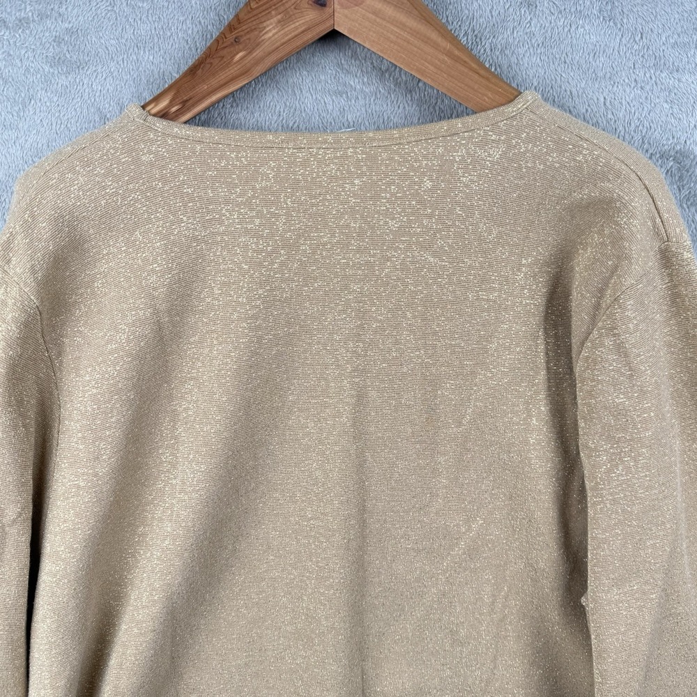 Ulla Popken Gold Shimmer Tunic Shirt Womens 24/26‎ Plus Oversized Glitzy Glam - Picture 5 of 8